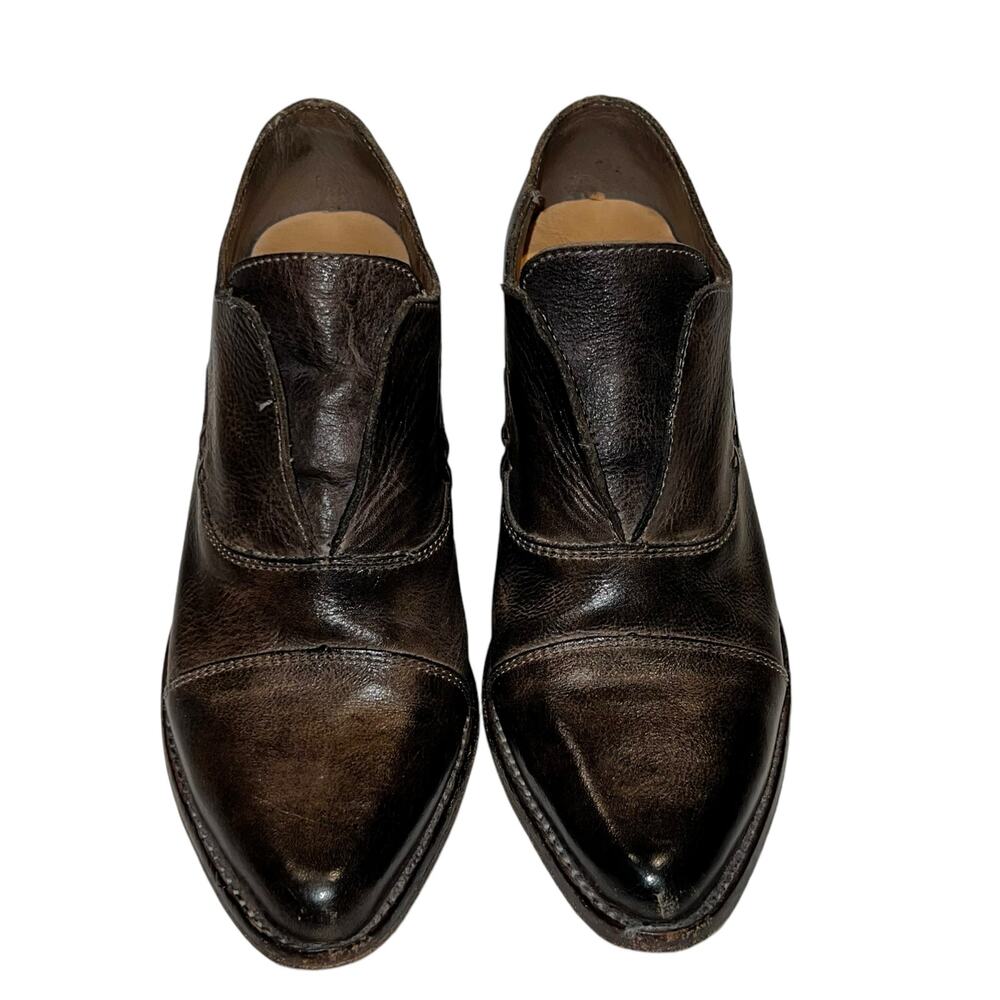 Bed Stu Helen Leather Heeled Ankle Bootie Shoes Dark Brown Point Toe Women 7.5 - Picture 16 of 16